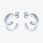 Ted Baker HELIAS Silver Tone & Crystal Hoop Earrings TBJ3458-01-02