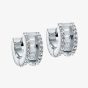 Ted Baker ROSIE Silver Tone & Crystal Roll Huggie Hoop Earrings TBJ4085-01-02