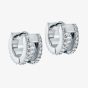 Ted Baker ROSIE Silver Tone & Crystal Roll Huggie Hoop Earrings TBJ4085-01-02