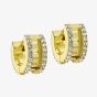 Ted Baker ROSIE Gold Tone & Crystal Roll Huggie Hoop Earrings TBJ4085-02-02