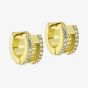 Ted Baker ROSIE Gold Tone & Crystal Roll Huggie Hoop Earrings TBJ4085-02-02