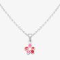 Fleur Kids Sterling Silver Pink And Red Enamel Flower Pendant Necklace AZP212804