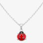 Fleur Kids Sterling Silver Red Enamel Ladybird Pendant Necklace AZP231704