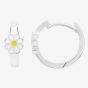 Fleur Kids Sterling Silver White Flower Hoop Earrings AVE003304