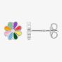 Fleur Kids Sterling Silver Multicolour Flower Stud Earrings AZE146804
