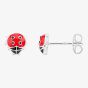 Fleur Kids Sterling Silver Red Enamel Ladybird Stud Earrings AZE231704