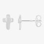Fleur Kids Sterling Silver Cubic Zirconia Cross Stud Earrings AZE041404