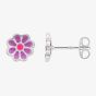 Fleur Kids Sterling Silver Purple Flower Stud Earrings AZE030104P