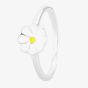 Fleur Kids Sterling Silver White And Yellow Enamel Flower Ring AZR030104 