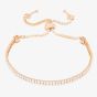 Isabella Verona Rose Gold Tone Double Row Cubic Zirconia Toggle Bracelet SBMBSRG16XXXA0-R