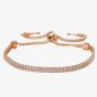 Isabella Verona Rose Gold Tone Double Row Cubic Zirconia Toggle Bracelet SBMBSRG16XXXA0-R