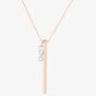 Isabella Verona Rose Gold tone Bar and Infinity Pendant NES-973-1