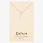 Sentiments Believe With All Your Heart and Soul Cubic Zirconia Cross 13642