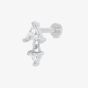 Scream Pretty Silver Rhodium Plated Cubic Zirconia Diamond Drop Single Stud Earrings SPS-35
