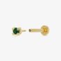 Scream Pretty 18ct Gold Plated Green Cubic Zirconia Single Stud Earrings SPG-30a