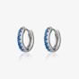 Scream Pretty Silver Rhodium Plated Blue Cubic Zirconia Huggie Hoop Earrings SPS-190