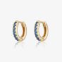 Scream Pretty 18ct Gold Plated Rhodium Plated Blue Cubic Zirconia Huggie Hoop Earrings SPG-190