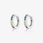 Scream Pretty Silver Rhodium Plated Rainbow Cubic Zirconia Huggie Hoop Earrings SPESSS48-MC