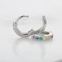 Scream Pretty Silver Rhodium Plated Rainbow Cubic Zirconia Huggie Hoop Earrings SPESSS48-MC