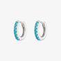 Scream Pretty Silver Rhodium Plated Turquoise Blue Cubic Zirconia Huggie Hoop Earrings SPESSS133