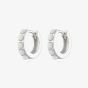 Scream Pretty Silver Rhodium Plated Plated White Opal Huggie Hoop Earrings SPESS108-WHITE