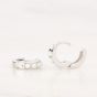 Scream Pretty Silver Rhodium Plated Plated White Opal Huggie Hoop Earrings SPESS108-WHITE
