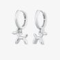 Scream Pretty Silver Rhodium Plated Plated Balloon Dog Charm Hoop Earrings SPS-159