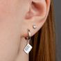 Scream Pretty Silver Rhodium Plated Mix Tape Charm Hoop Earrings SPS-156