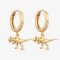 Scream Pretty 18ct Gold Plated Dinosaur Charm Hoop Earrings SPG-200