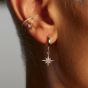 Scream Pretty Starburst Silver Rhodium Cubic Zirconia Star Charm Hoop Earrings SPEDSS41-PV