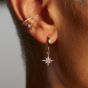 Scream Pretty Starburst 18ct Gold Plated Cubic Zirconia Star Charm Hoop Earrings SPEDGS41-PV