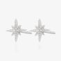 Scream Pretty Starburst Silver Rhodium Cubic Zirconia Star Stud Earrings SPESSS32