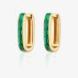 Scream Pretty 18ct Gold Plated Oval Green Cubic Zirconia Hoop Earrings SPG-93