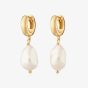 Scream Pretty Hannah Martin 18ct Gold Plated Baroque Pearl Dropper Huggie Earrings SPG-298