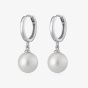 Scream Pretty Silver Rhodium Plated Pearl Drop Hoop Earrings SPEDSS42