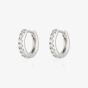 Scream Pretty Silver Rhodium Plated Cubic Zirconia Huggie Hoop Earrings SPESSS48-PV