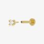 Scream Pretty 18ct Gold Plated Round Cubic Zirconia Single Stud Earrings SPG-33