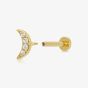 Scream Pretty 18ct Gold Plated Cubic Zirconia Moon Single Stud Earrings SPG-47a