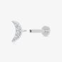 Scream Pretty Silver Rhodium Plated Cubic Zirconia Moon Single Stud Earrings SPS-47a