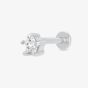 Scream Pretty Silver Rhodium Plated Cubic Zirconia Single Star Stud Earrings SPS-4a
