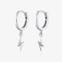 Scream Pretty Silver Rhodium Plated Lightning Bolt Hoop Earrings SPS-166