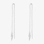 Scream Pretty Silver Rhodium Plated Cubic Zirconia Lightning Bolt Threader Earrings SPS-119