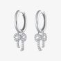 Scream Pretty Silver Rhodium Plated Cubic Zirconia Bow Hoop Earrings SPS-194-276a