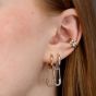Scream Pretty Hannah Martin Silver Cubic Zirconia Saftey Pin Hoop Earrings SPS-194-97