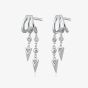 Scream Pretty Rebel Silver Rhodium Plated Illusion Cubic Zirconia Triple Hoop Drop Earrings SPS-155