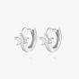 Scream Pretty Silver Rhodium Plated Cubic Zirconia Single Star Huggie Hoop Earrings SPS-398