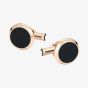 Montblanc Meisterstuck Round Rose Gold Tone Onyx Cufflinks 116663