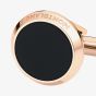 Montblanc Meisterstuck Round Rose Gold Tone Onyx Cufflinks 116663