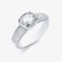 Bouton Ladies Silver Cubic Zirconia Pavé Shoulders Ring BR070 O
