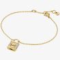 Michael Kors 14ct Gold Plated Cubic Zirconia Logo Padlock Bracelet MKC1631AN710